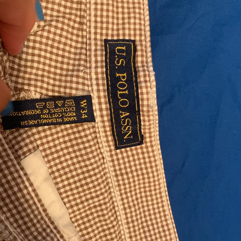 U.S. Polo Assn. Brown and White Checkered Trousers